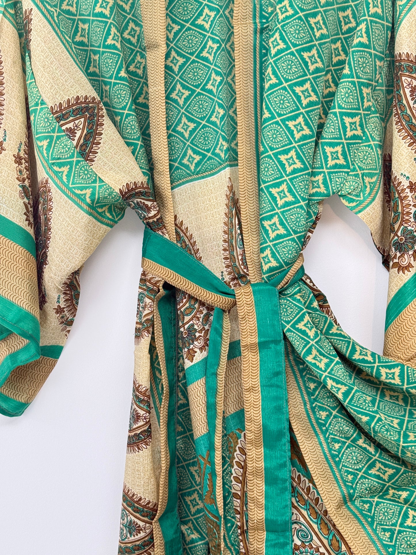 Vintage Saree Silk Kimono / Duster - Short