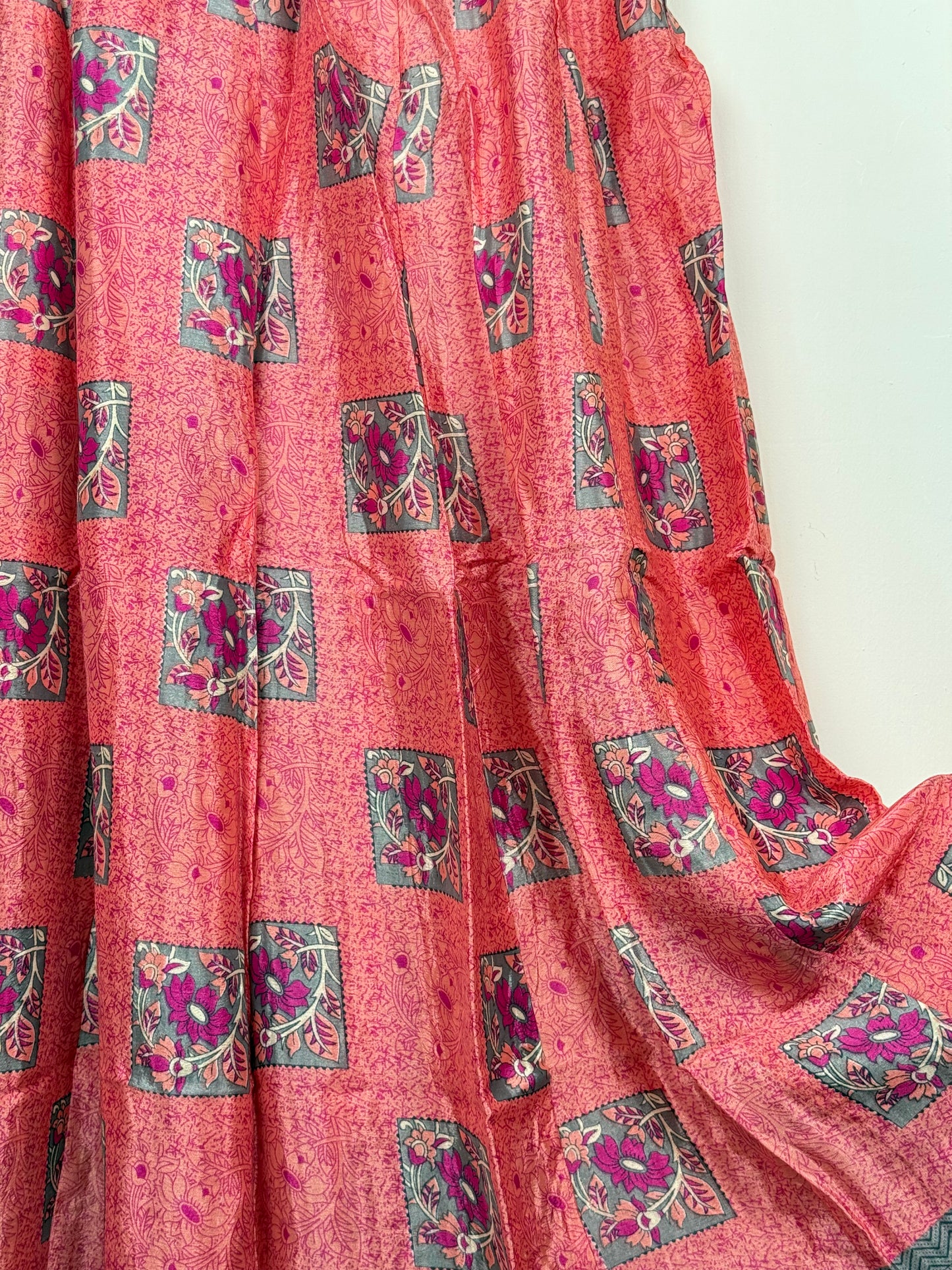 Vintage Saree Silk Pleated Skirt