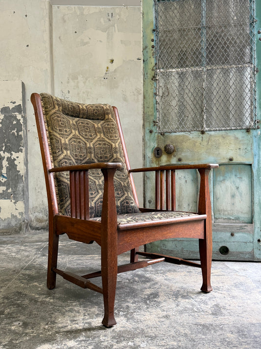 Arts and Crafts Oak Framed Armchair