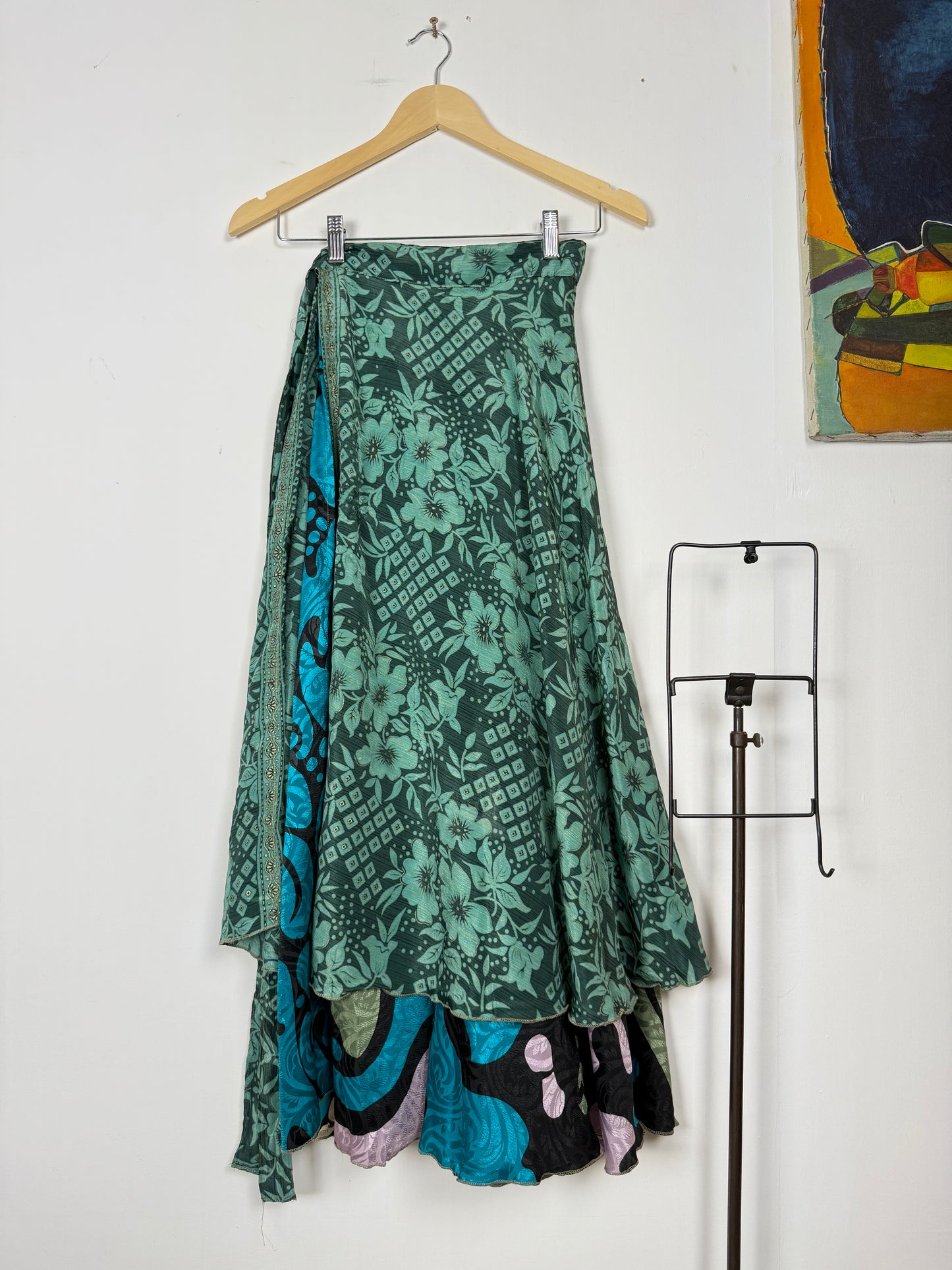 Vintage Saree Silk Wrap Skirt
