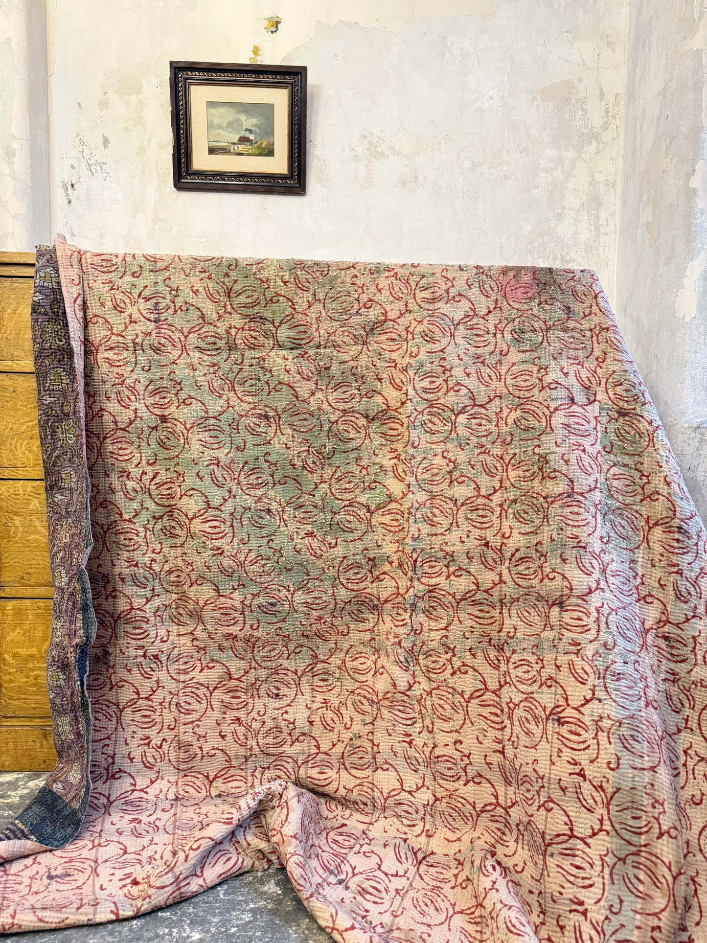 Finestitch Kantha Quilt with Bagru over-print