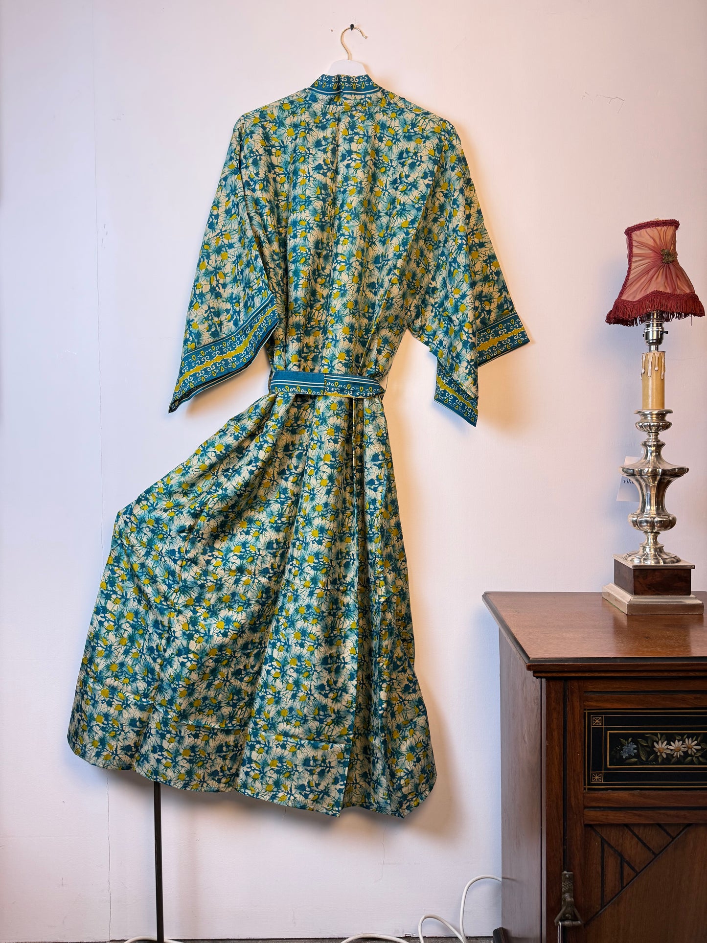 Vintage Saree Silk Kimono / Duster - Long