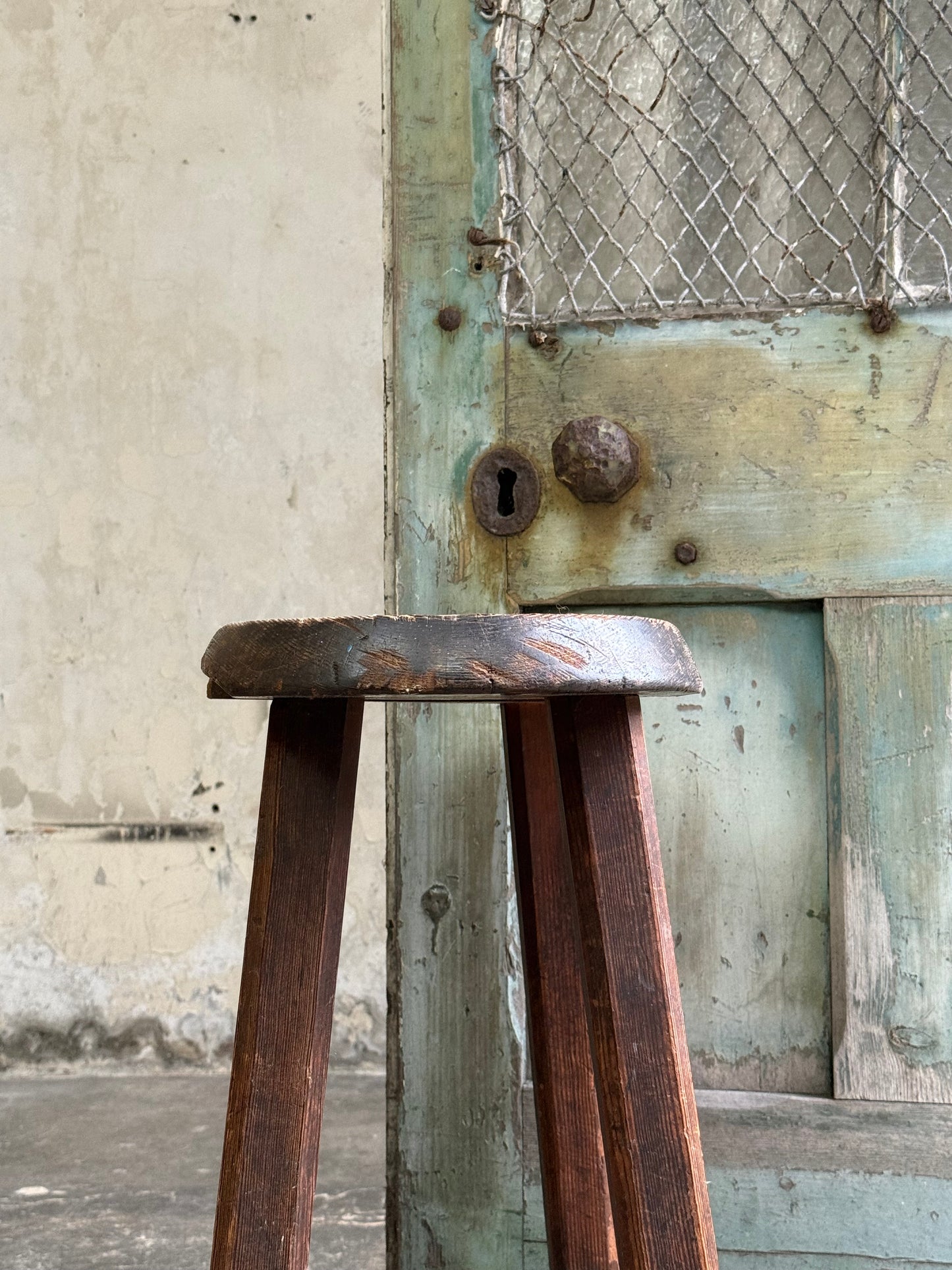 Scottish 19thC Pitch Pine Stool