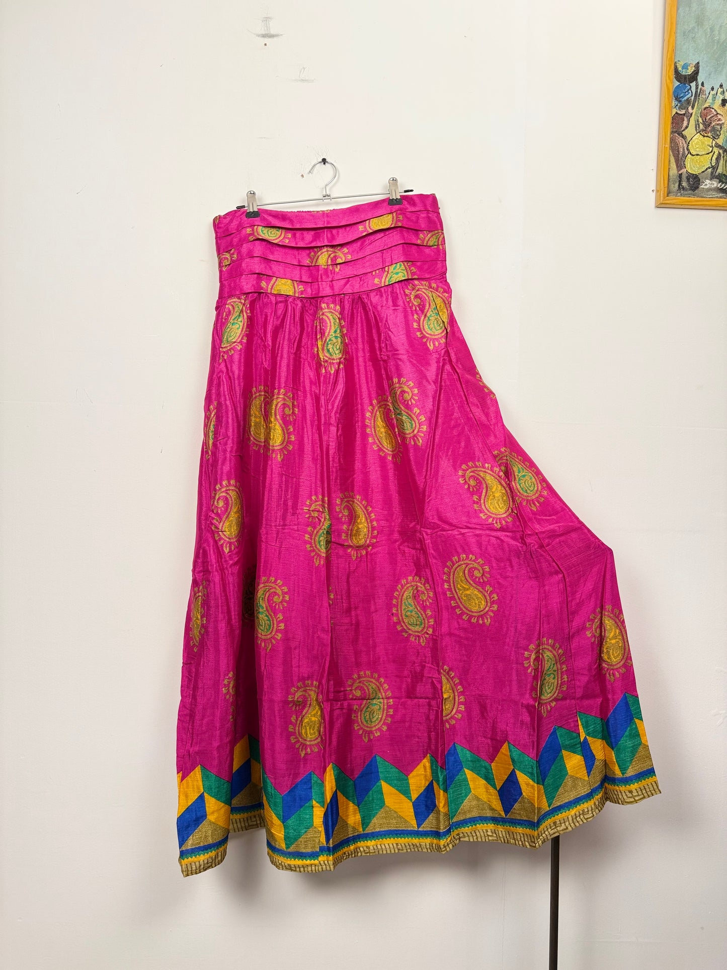 Vintage Saree Silk Pleated Skirt
