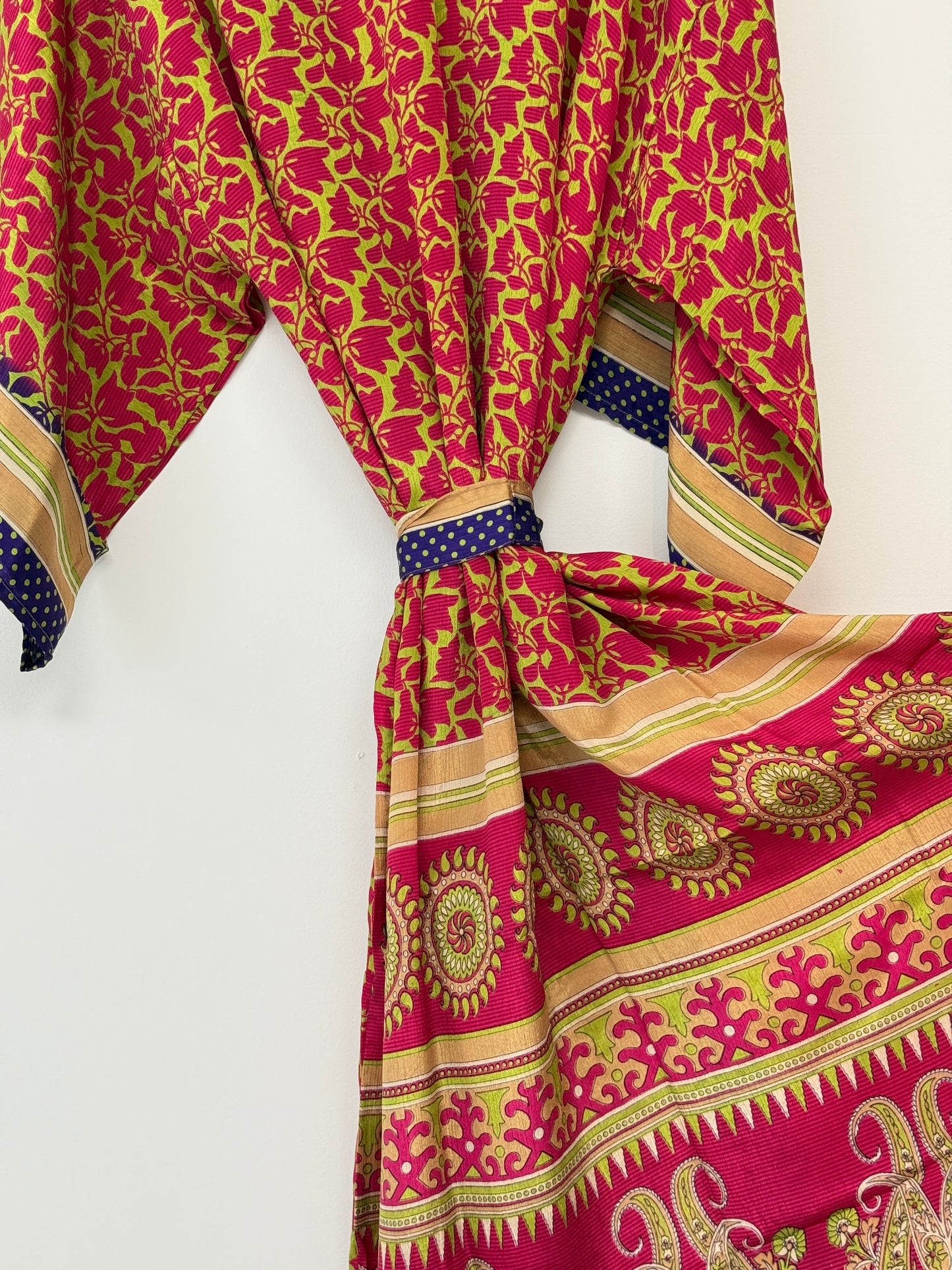 Vintage Saree Silk Kimono / Duster - Long