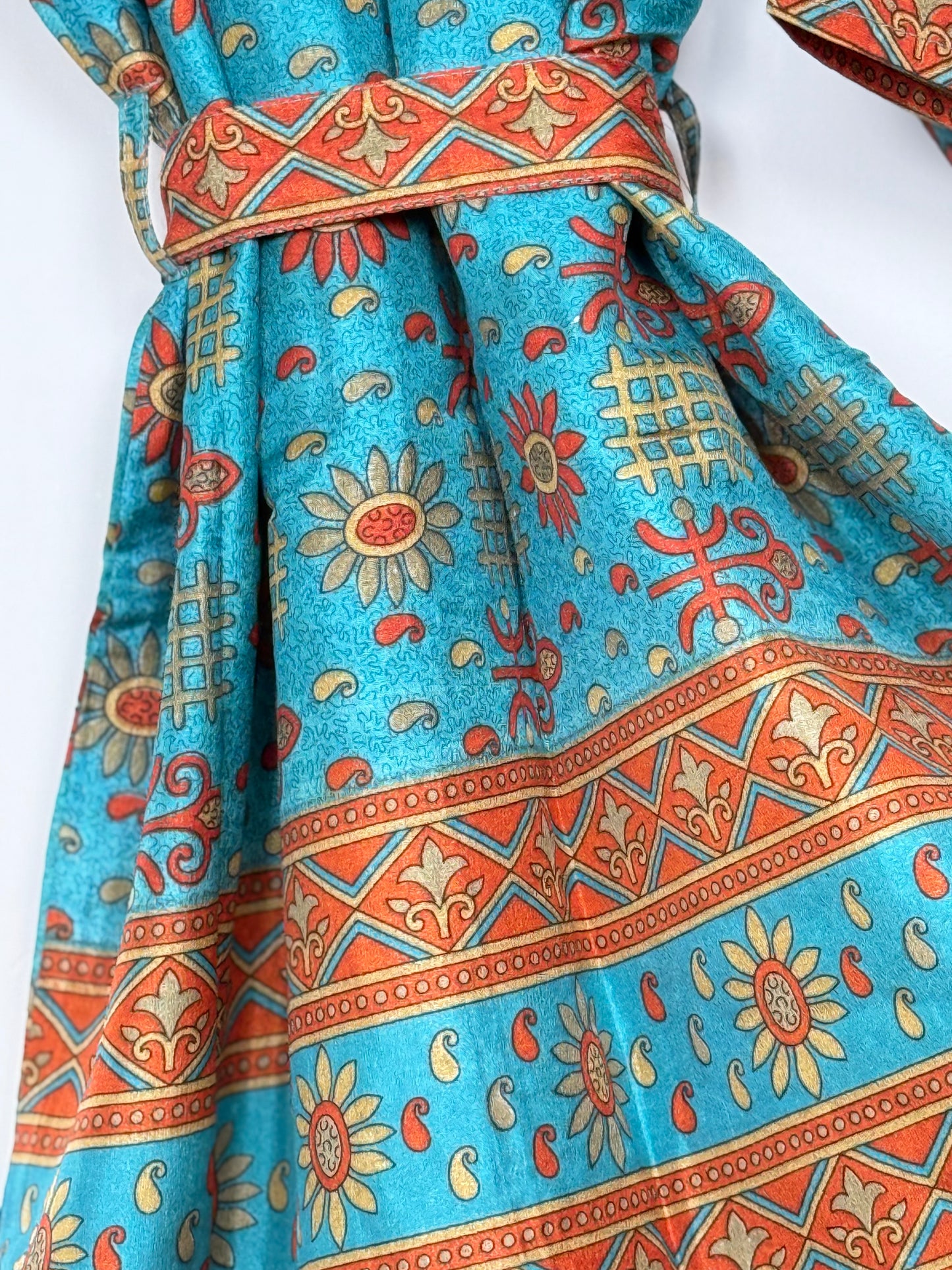 Vintage Saree Silk Kimono / Duster - Long