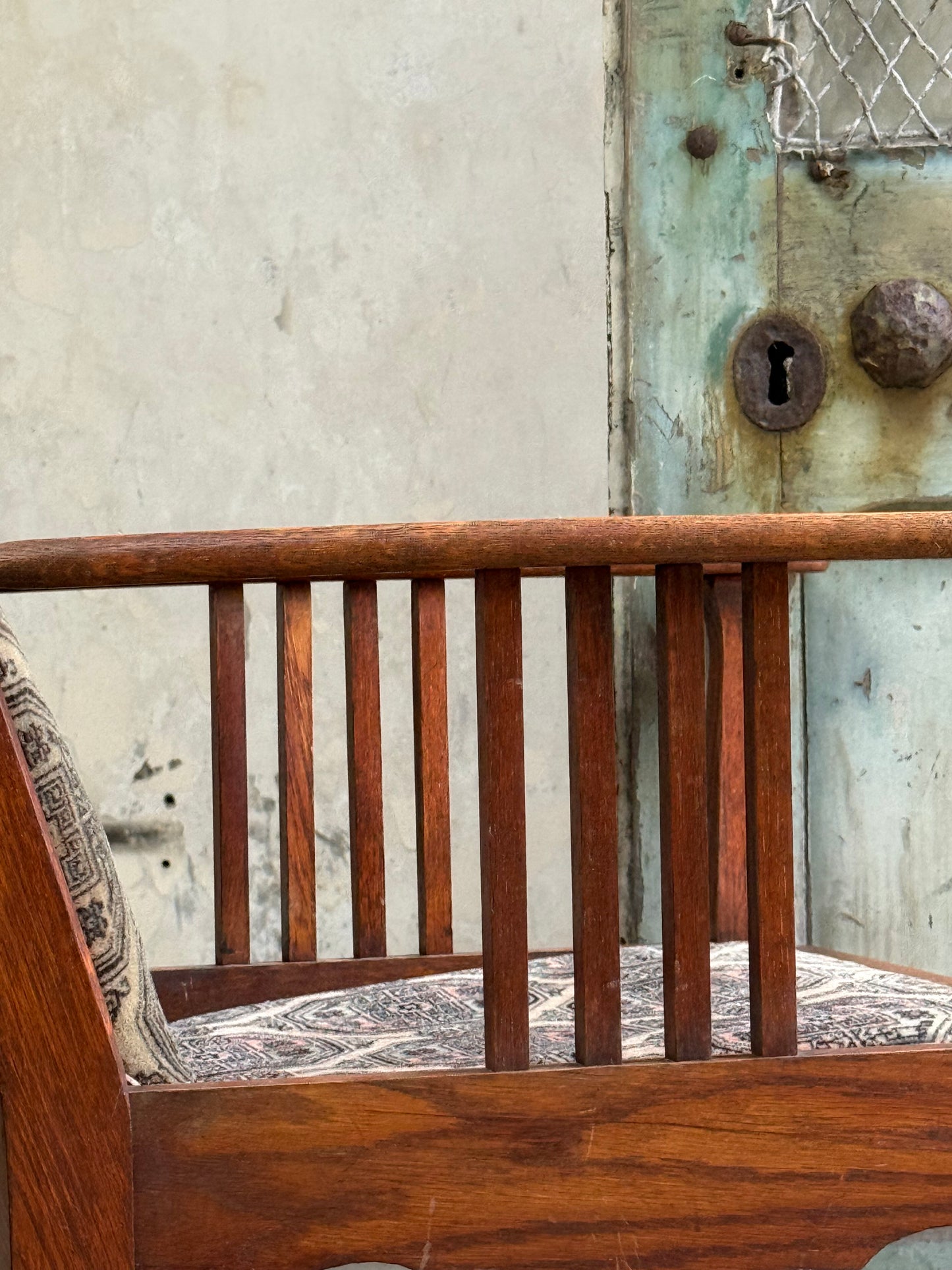 Arts and Crafts Oak Framed Armchair
