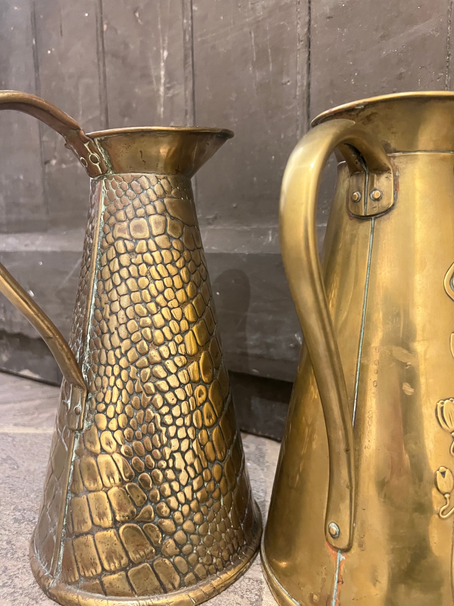 Two Brass Jugs ~ Joseph Sankey and Sons