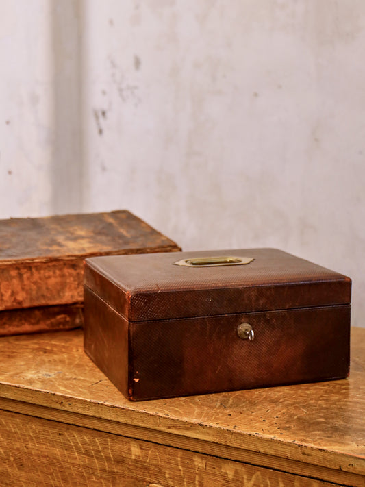 A Leather Correspondence Box in manner of Asprey of London c1860.