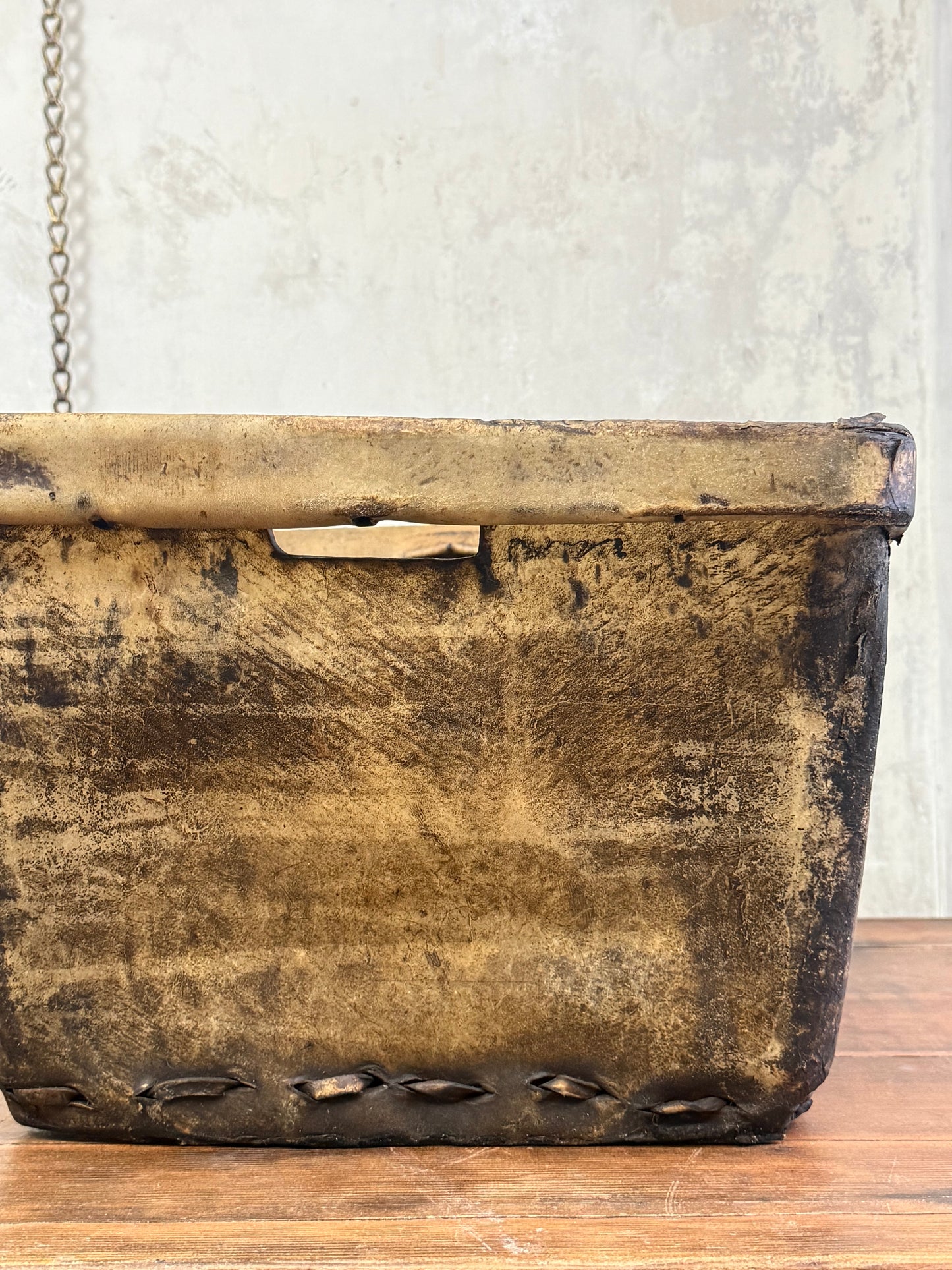 19th Century Buffalo Rawhide Mill Bucket - No 1