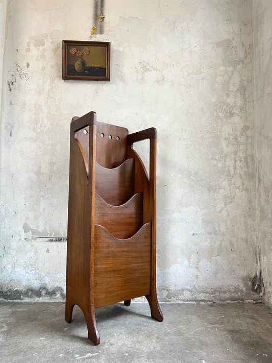 Secessionist style mahogany magazine rack, attributed to Wylie & Lochhead, Glasgow.