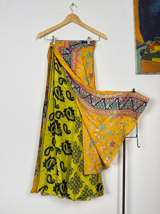 Vintage Saree Silk Wrap Skirt