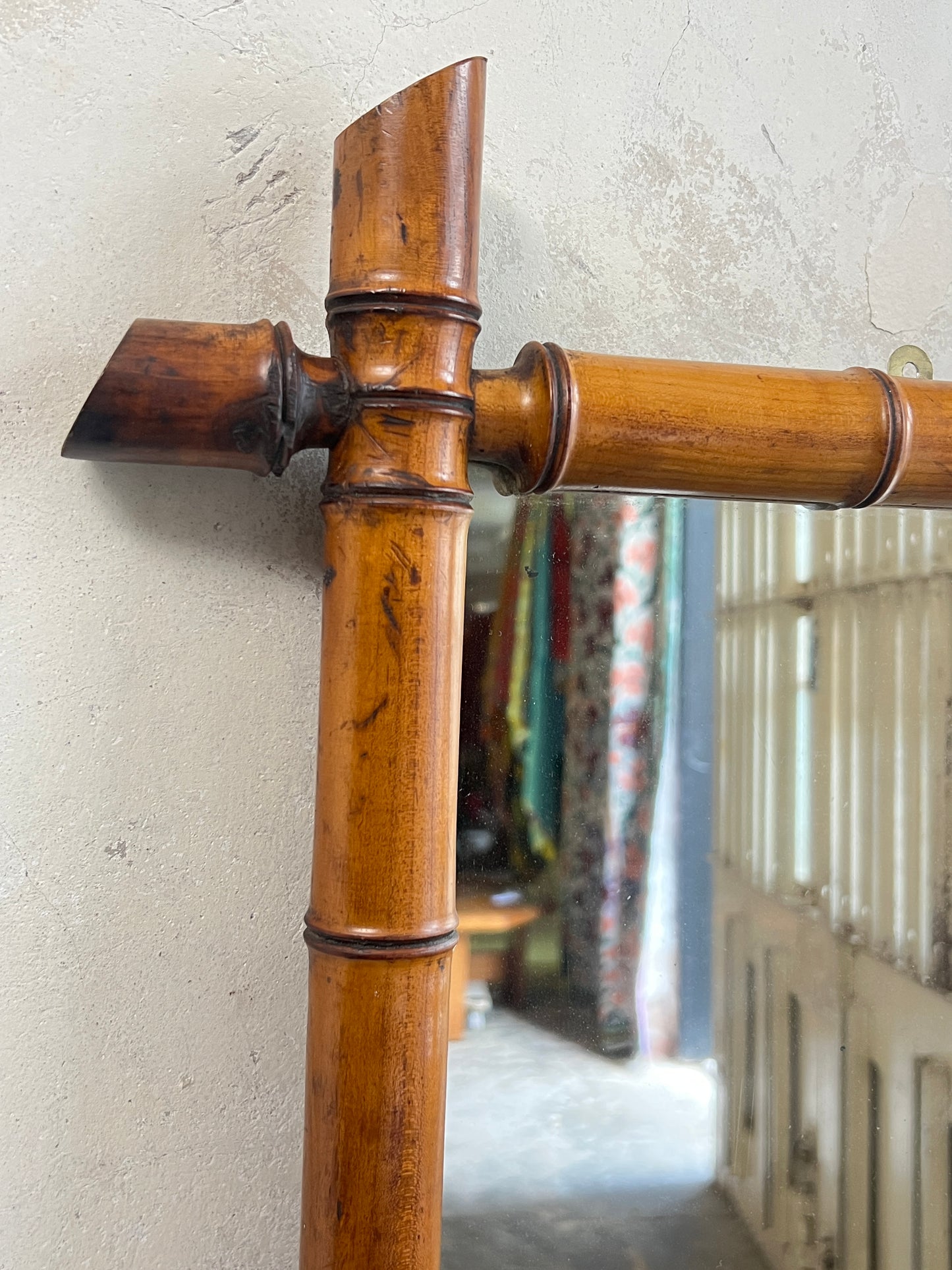 Large scale 19thC French Faux Bamboo Mirror