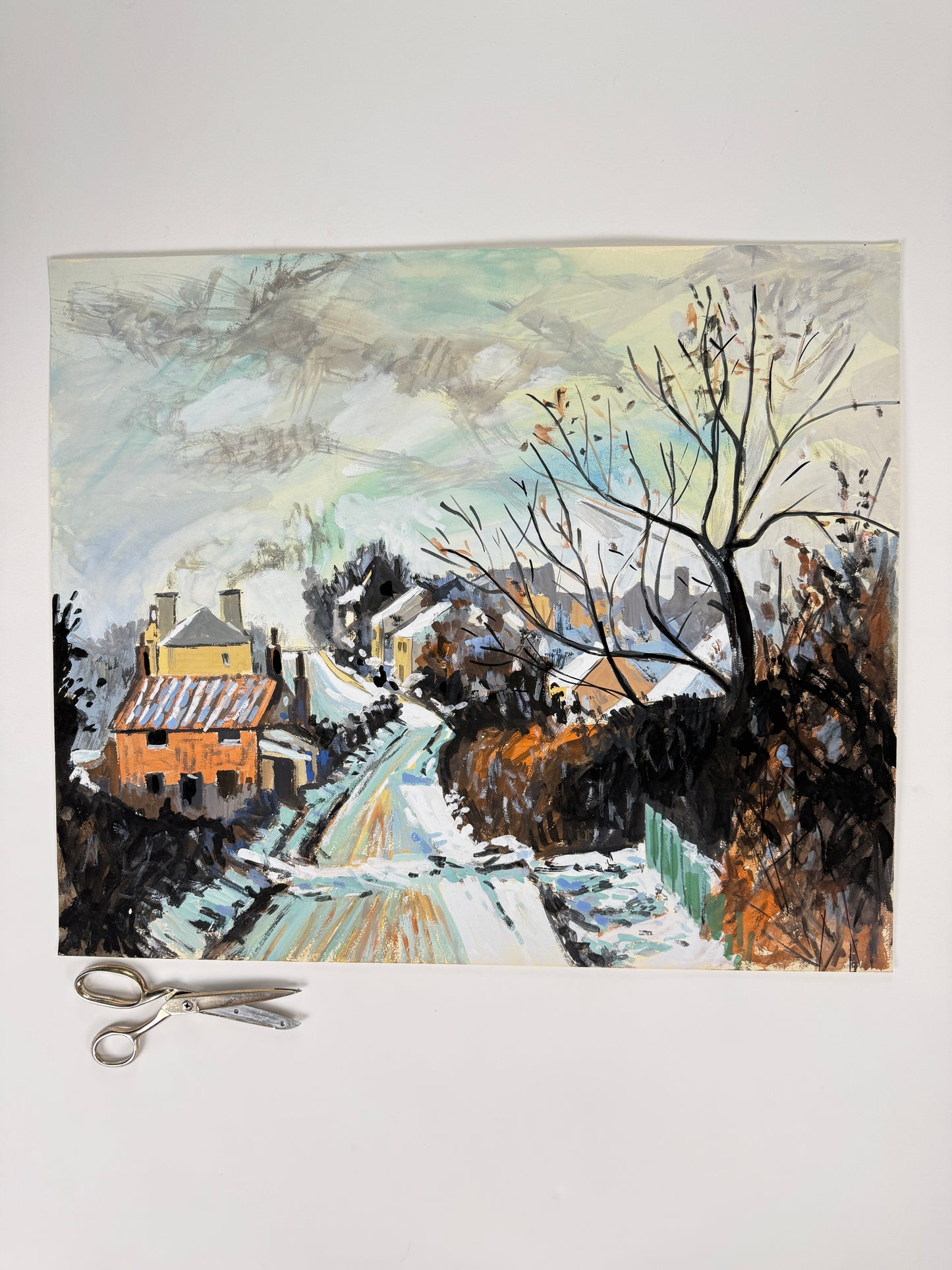 Colour Wash Landscape after Pissarro Original Artwork No.406 - ARTHUR ALLAN WILSON, Scottish | 1944-2024