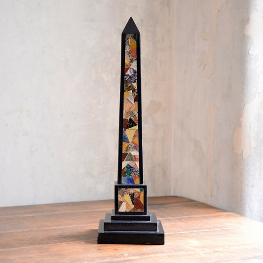 19thC Pietra Dura Obelisk in Ashford Marble