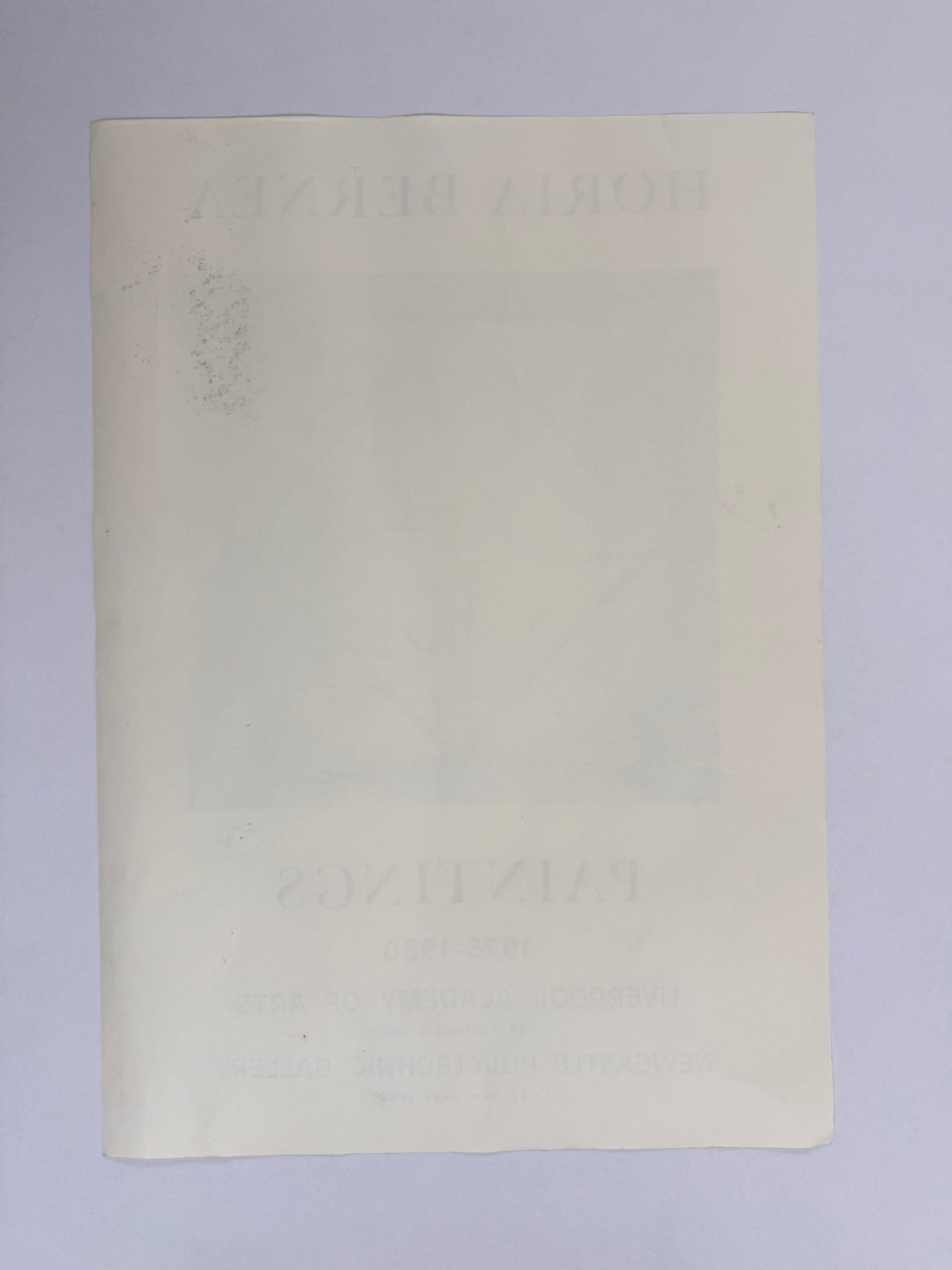 HORIA BERNEA Paintings 1975-1980, Liverpool Academy of Arts | Art Poster