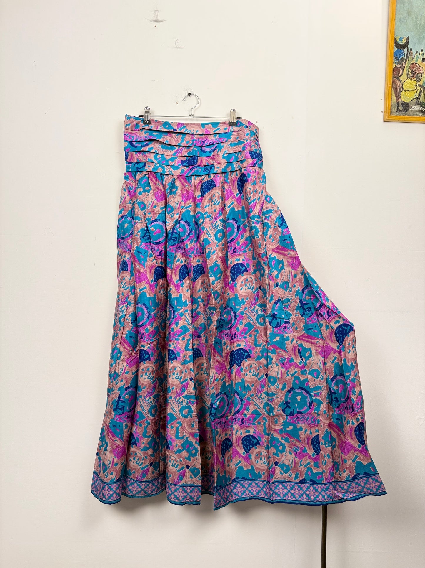 Vintage Saree Silk Pleated Skirt