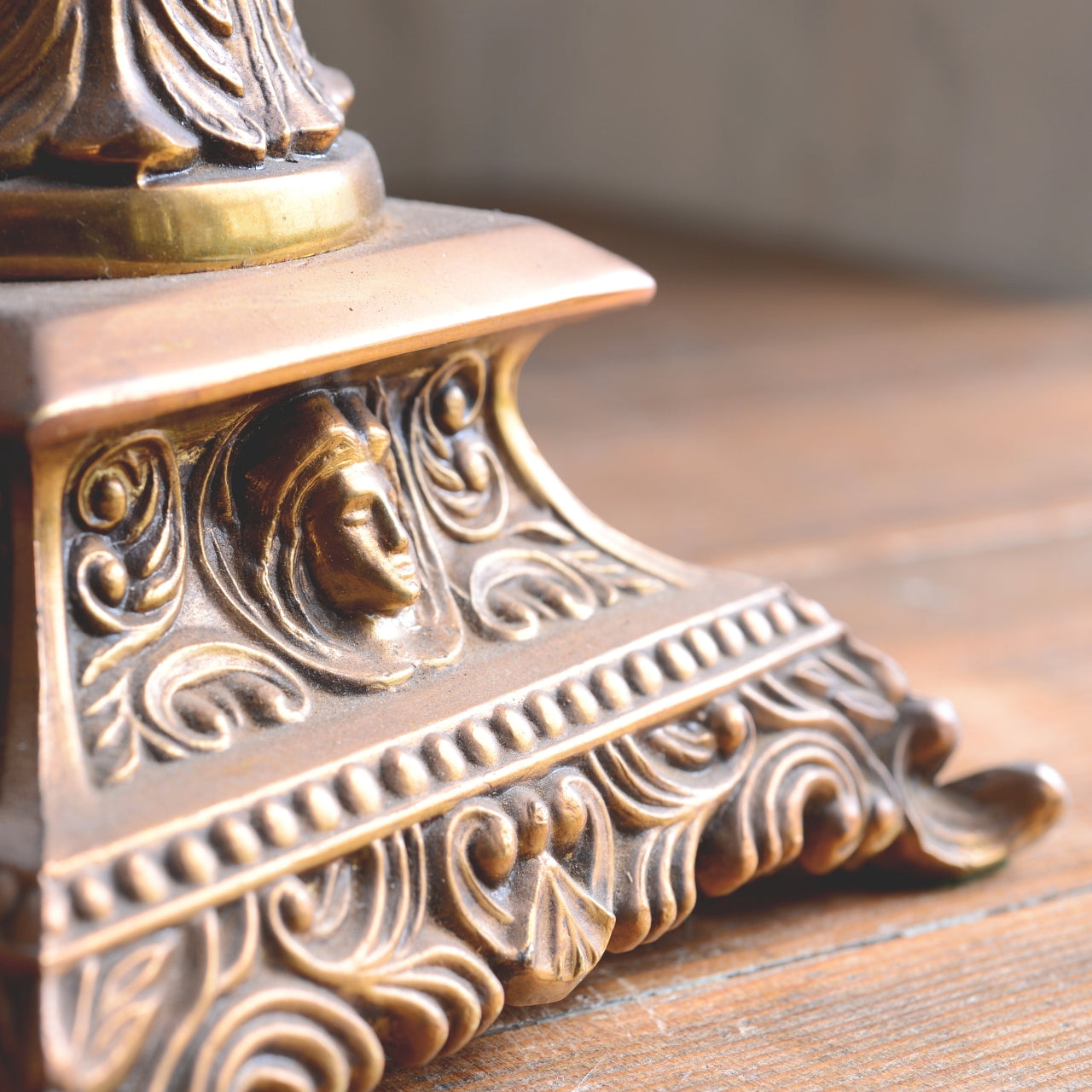 Tall Brass Column Table Lamp