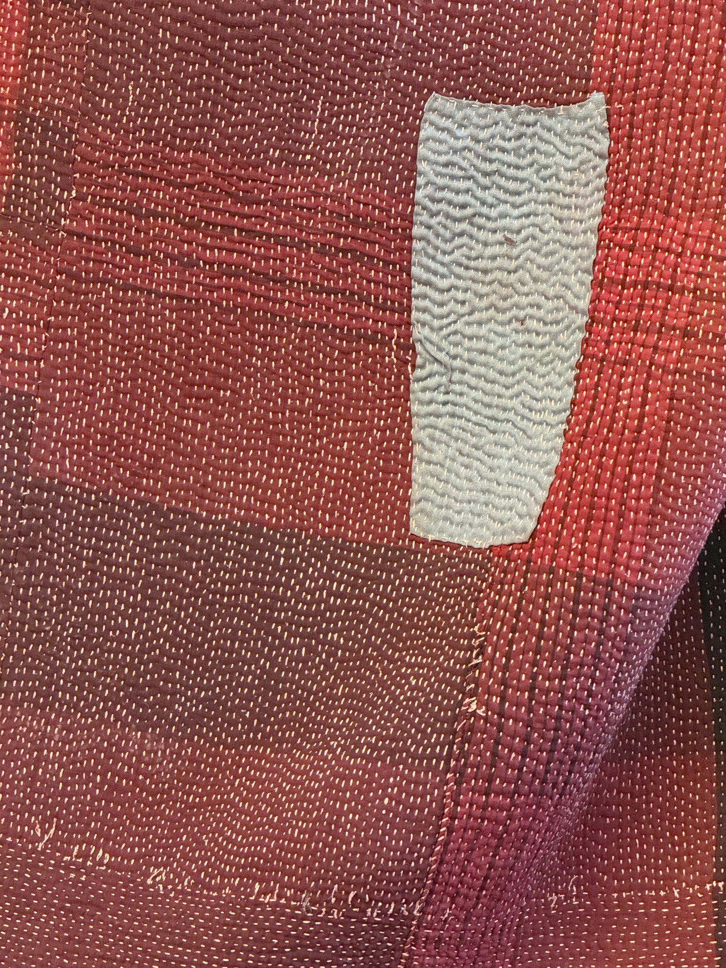 A Finestitch Kantha Quilt with Ajrakh over-print