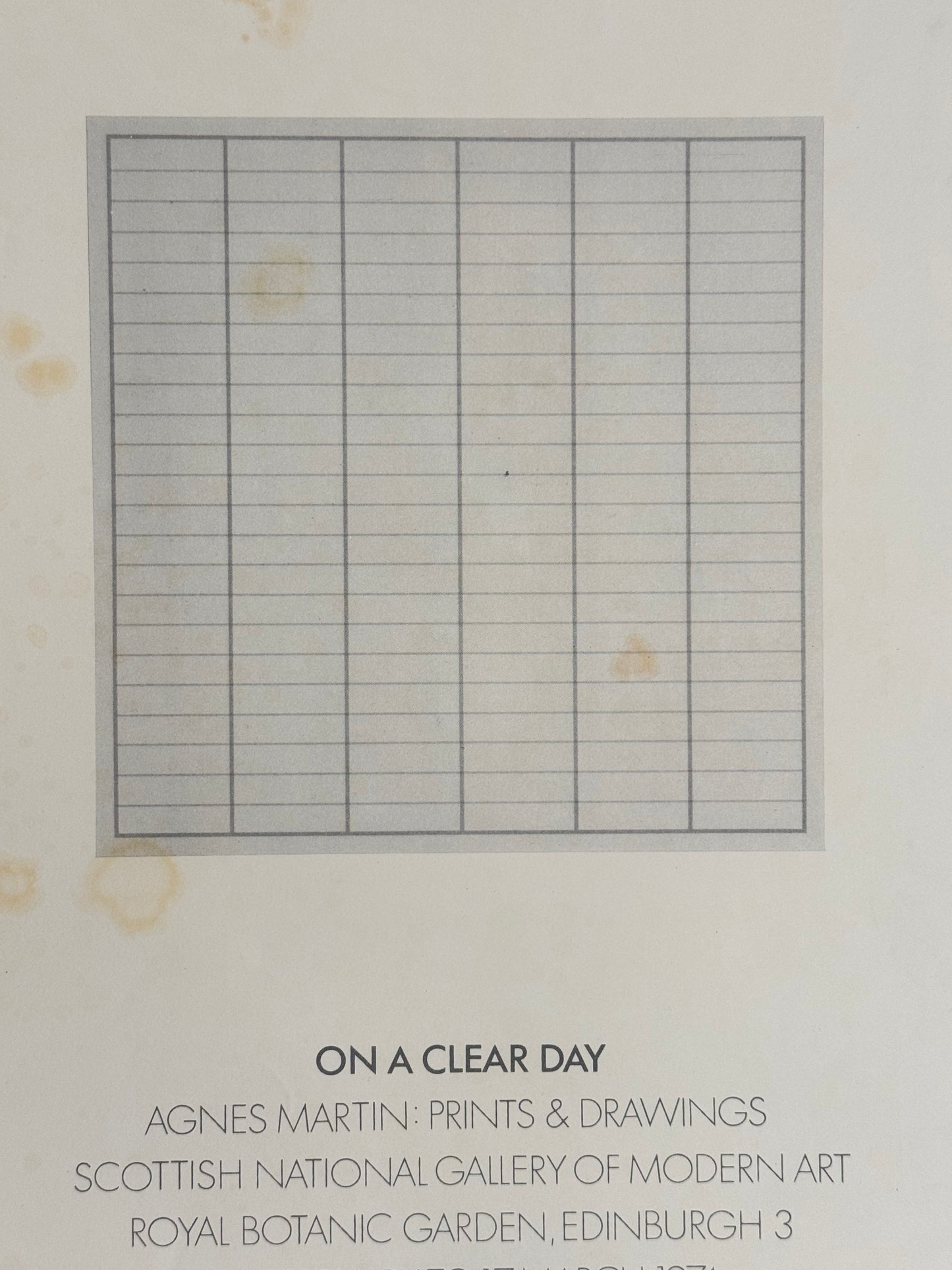 AGNES MARTIN : Prints & Drawings, Scottish National Gallery of Modern Art | Art Poster