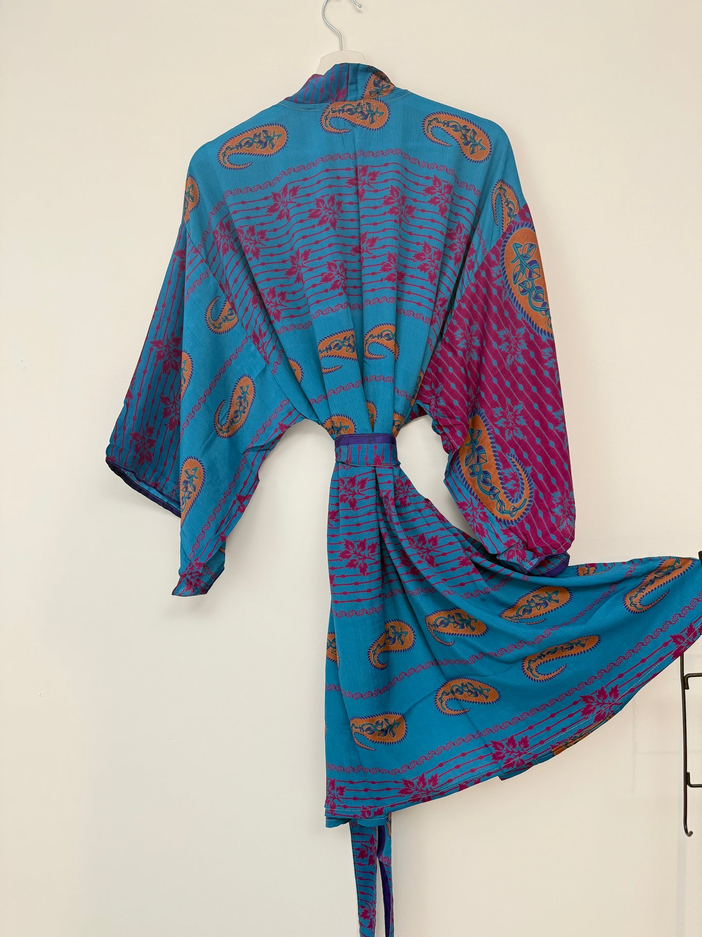Vintage Saree Silk Kimono / Duster - Short