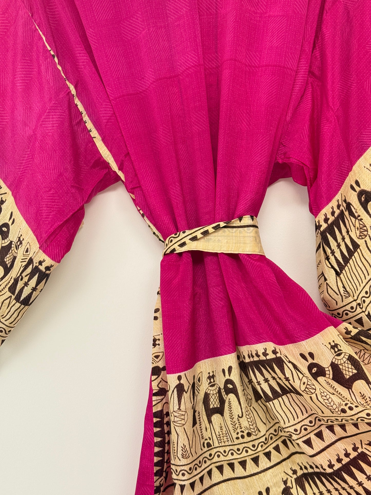 Vintage Saree Silk Kimono / Duster - Short