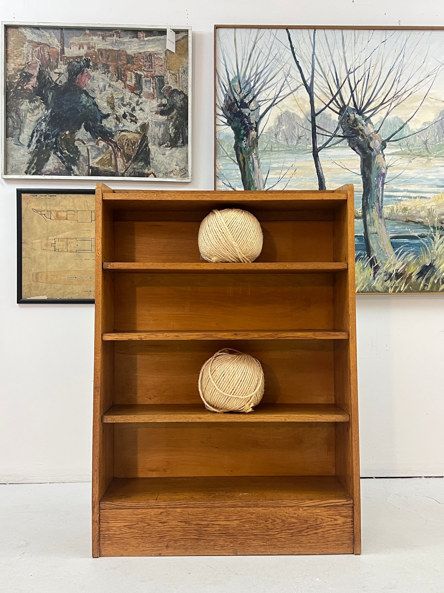 A 1950's Oak Open Bookcase