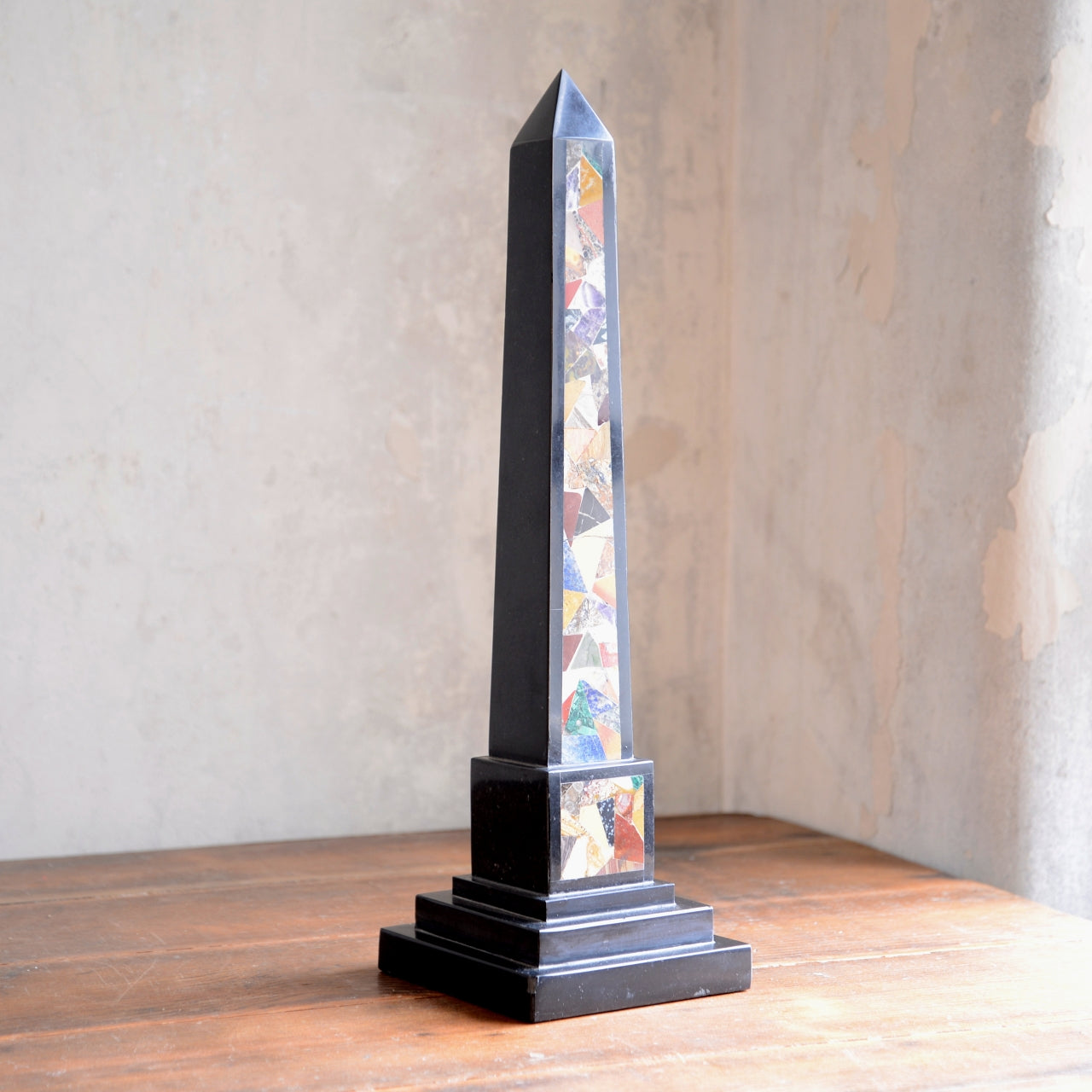 19thC Pietra Dura Obelisk in Ashford Marble