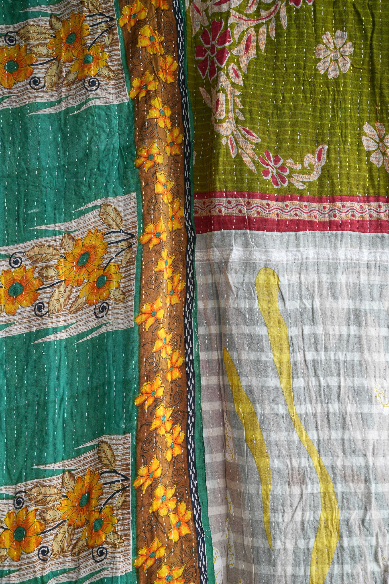 A Unique Vintage Cotton Kantha Quilt ~ 052
