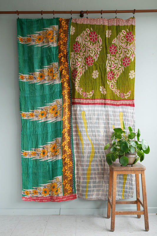 A Unique Vintage Cotton Kantha Quilt ~ 052