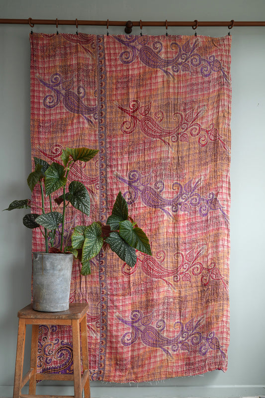 A Unique Vintage Cotton Kantha Quilt ~ 053