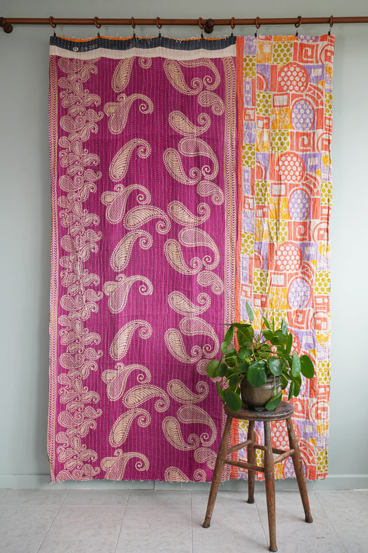 A Unique Vintage Cotton Kantha Quilt ~ 056