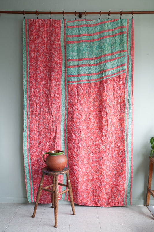 A Unique Vintage Cotton Kantha Quilt ~ 074