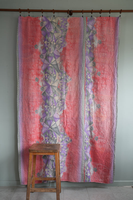 A Unique Vintage Cotton Kantha Quilt ~ 077