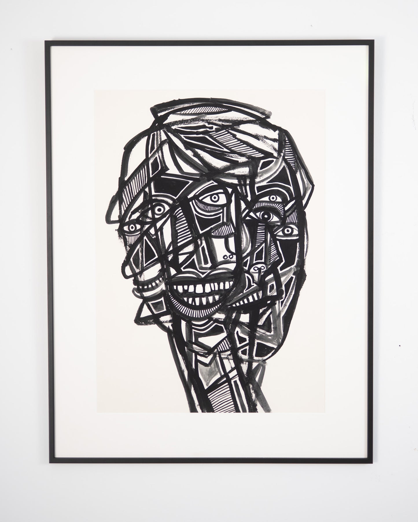 Monochromatic Abstract Portrait Original Artwork - ARTHUR ALLAN WILSON, Scottish | 1944-2024