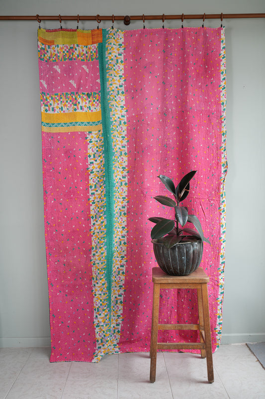A Unique Vintage Cotton Kantha Quilt ~089