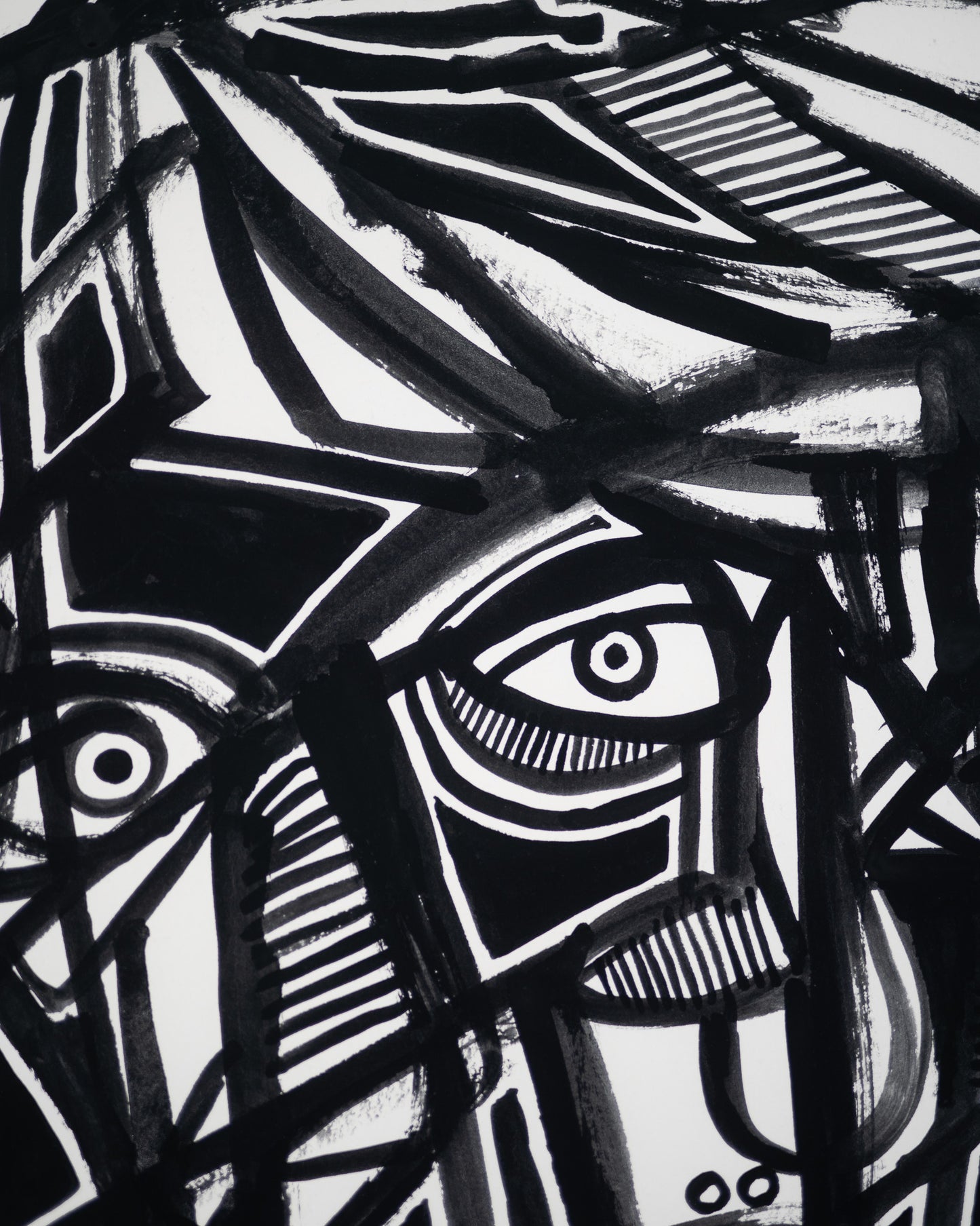 Monochromatic Abstract Portrait Original Artwork - ARTHUR ALLAN WILSON, Scottish | 1944-2024