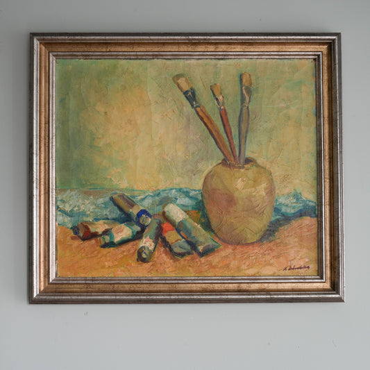 The Artist's Table / Unknown Artist (Indistinctly Signed), (c. Mid-20th Century)