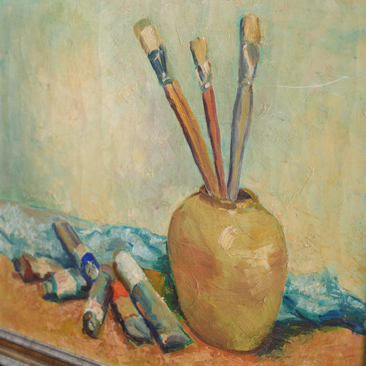 The Artist's Table / Unknown Artist (Indistinctly Signed), (c. Mid-20th Century)