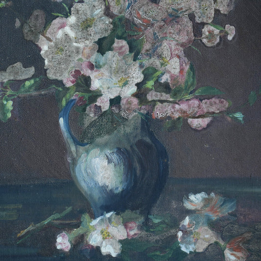 Blossoms in a Blue Pitcher / Unknown Artist, (c. Early-to-Mid 20th Century)