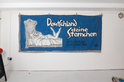 1960s German Hand Painted Cinema Banner - Deutschland - deine Sternchen