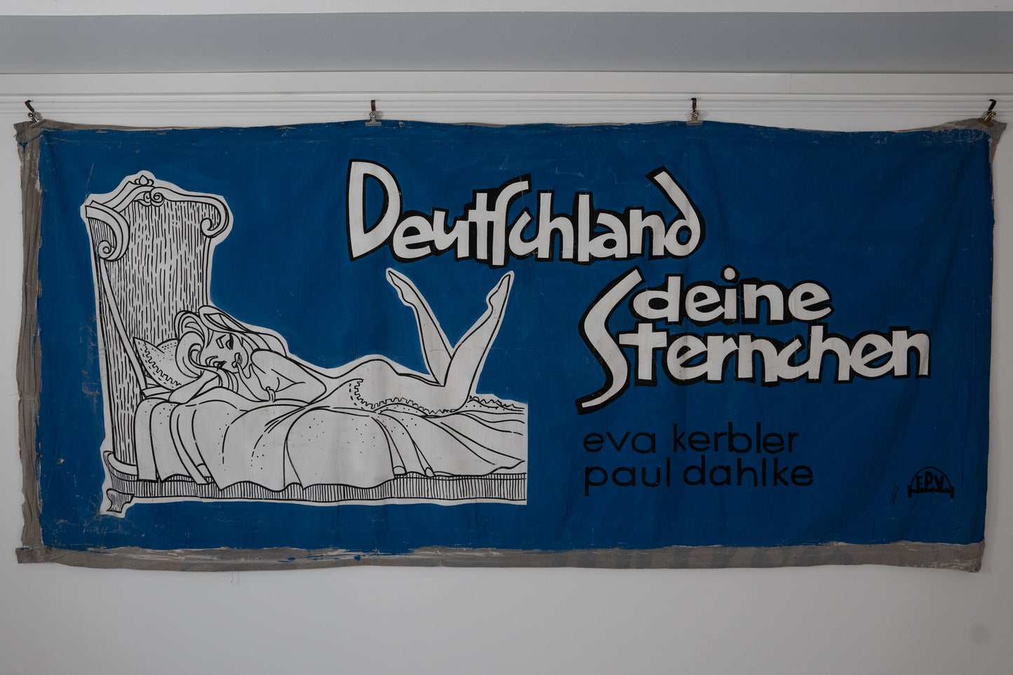 1960s German Hand Painted Cinema Banner - Deutschland - deine Sternchen