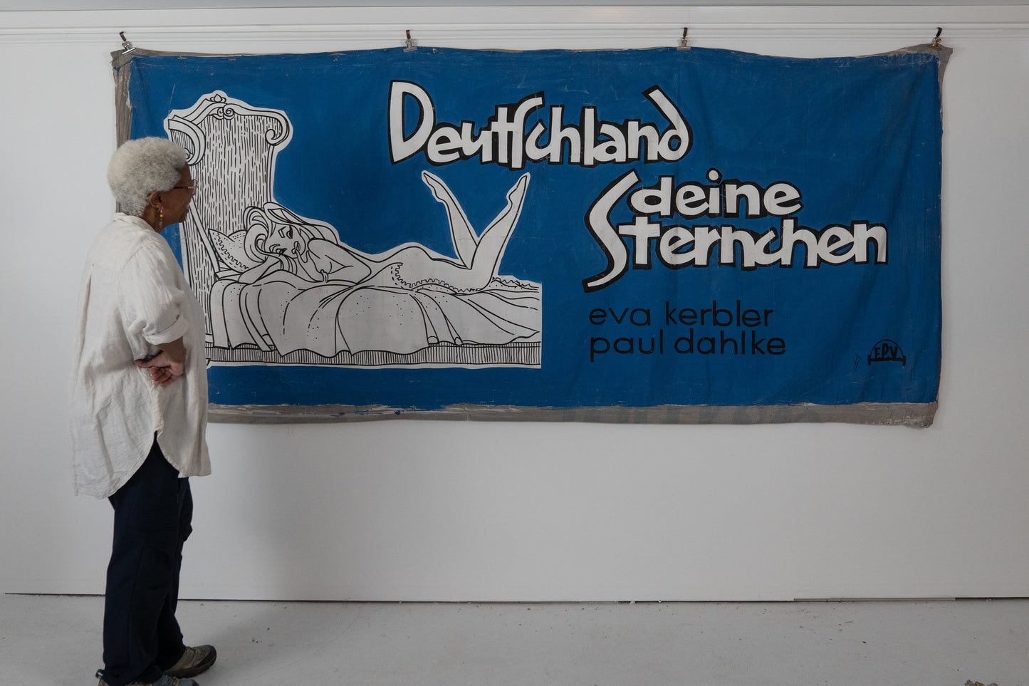 1960s German Hand Painted Cinema Banner - Deutschland - deine Sternchen