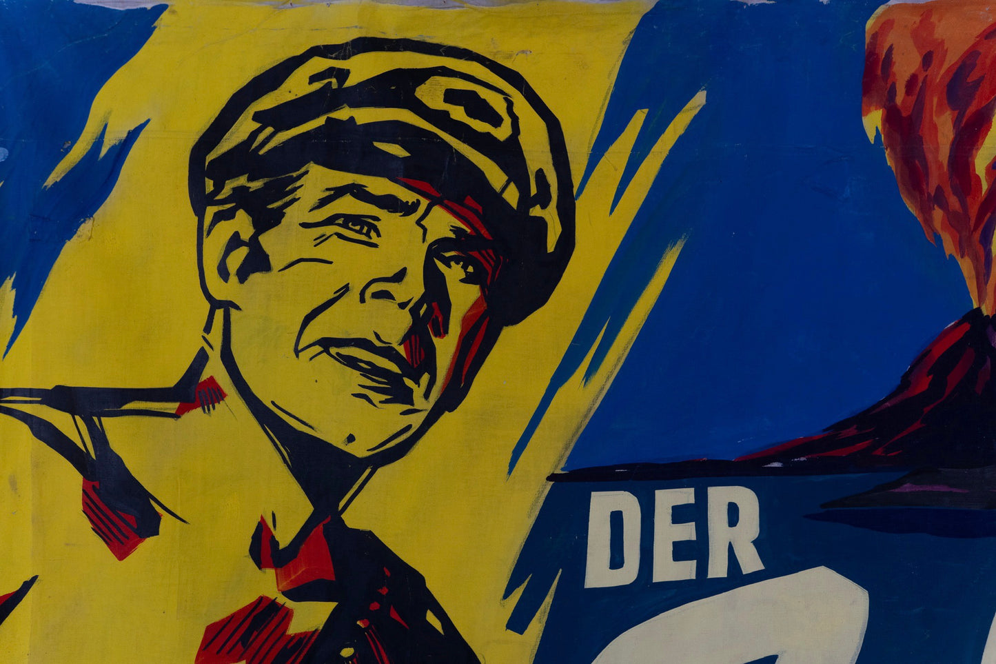 1960s German Hand Painted Cinema Banner - Der Rebell von Java