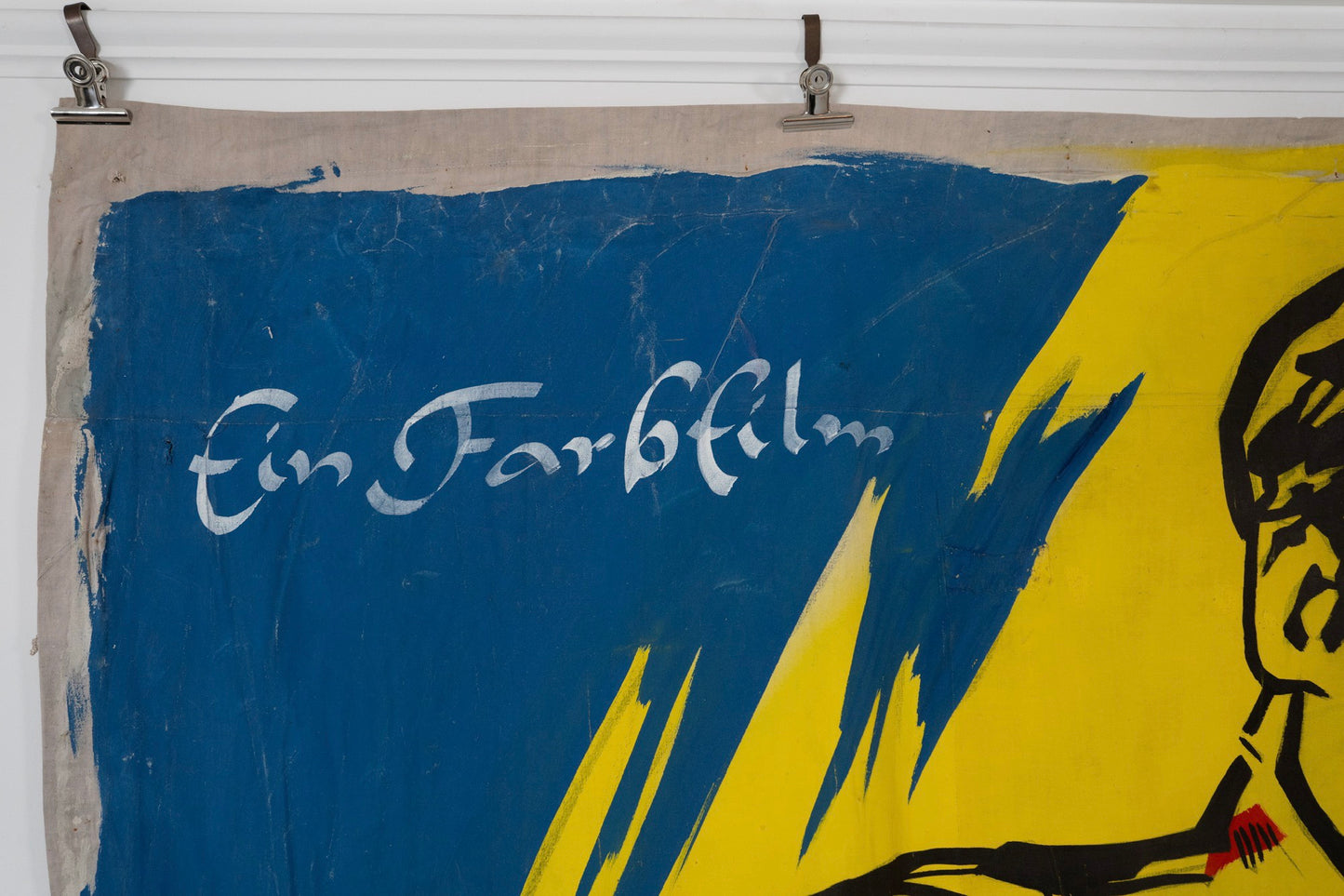 1960s German Hand Painted Cinema Banner - Der Rebell von Java