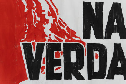 1960s German Hand Painted Cinema Banner - NACKT ünd Verdammt