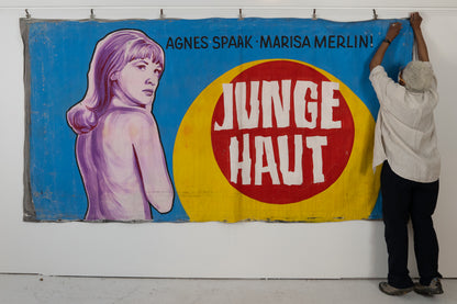1960s German Hand Painted Cinema Banner - Junge Haut