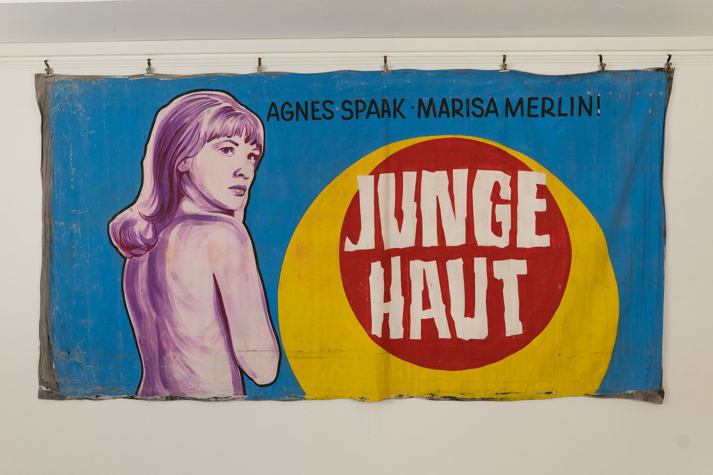 1960s German Hand Painted Cinema Banner - Junge Haut
