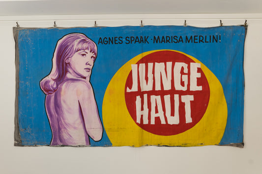 1960s German Hand Painted Cinema Banner - Junge Haut