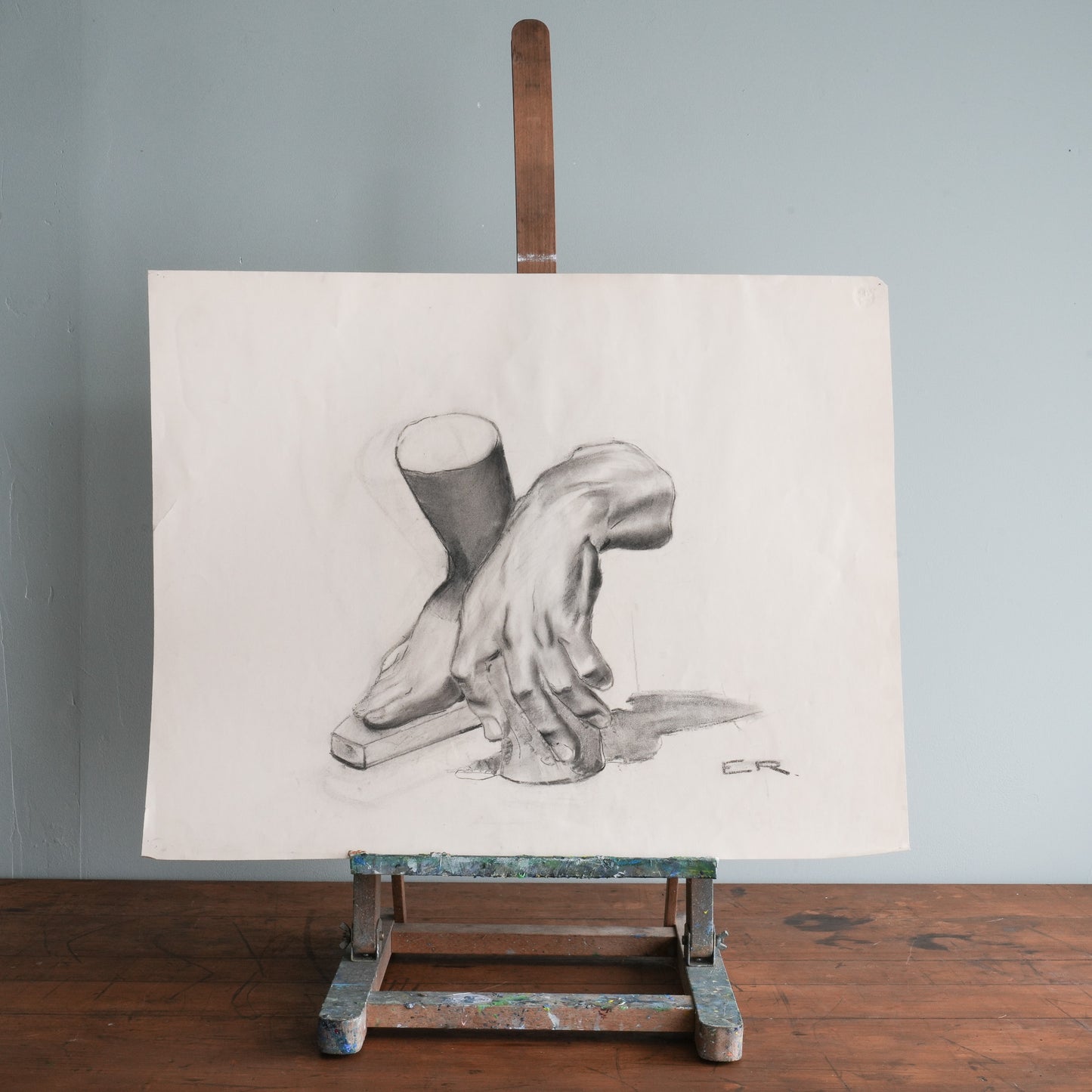 A Pencil Study of Classical Plaster Hand and Foot | Ernest Roose (Belgian 1887-1965 )